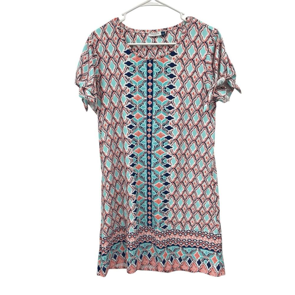 Cabana Life St Barts Shift Dress Tie Sleeves Size Medium